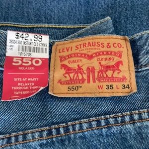 Brand New Levi’s Relaxed 550 Jeans 34Length